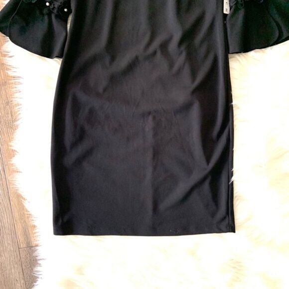 I LE NEW YORK Pearls Beaded Bell Sleeve Dress 8 - Picture 5 of 11